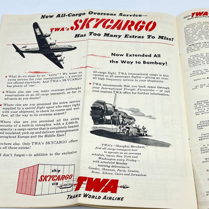 1947 Apr 27 - TWA Trans World Airlines Brochure Pamphlet Timetable TC6