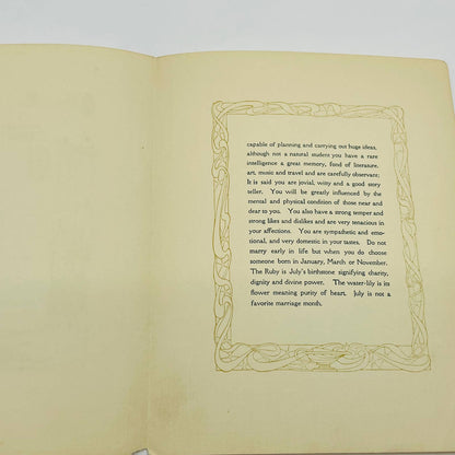 1910 Your Birthday Heritage JULY Leo Zodiac Birthday Card DesArts Boston D4