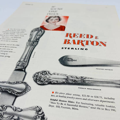 1949 Ad Reed & Barton Sterling Silverware 12.5 x 9.5” TA8