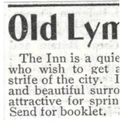 Old Lyme Inn Samuel Johnson Lyme CT - 1903 Original Ad TJ8-7-7