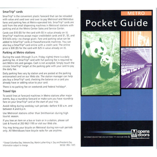 2006 Metro Commuter Rail Pocket Guide and System Map SE8