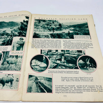 1932 Black Hills South Dakota Tourist Guide Book Large Size 30 Pages Color FL2