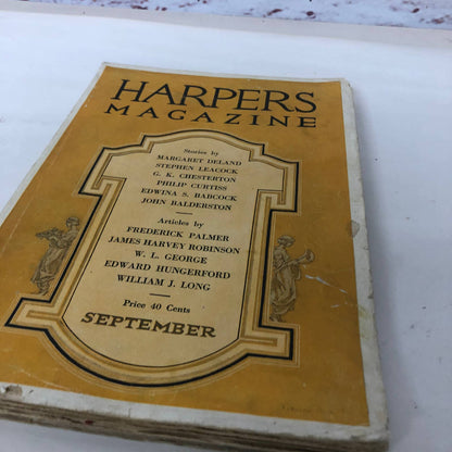 Harpers September 1920 Margaret Deland Frederick Palmer Roy Chapman Many Ads