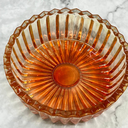 1950s Jeanette Pink Ombre Glass Swan Covered Powder Jar Dish TD6