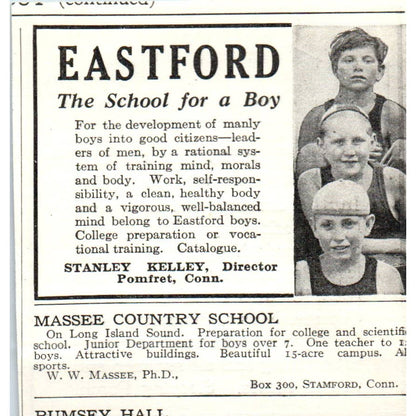 The Ely School for Girls Greenwich CT - 1921 Original Ad TJ7-S