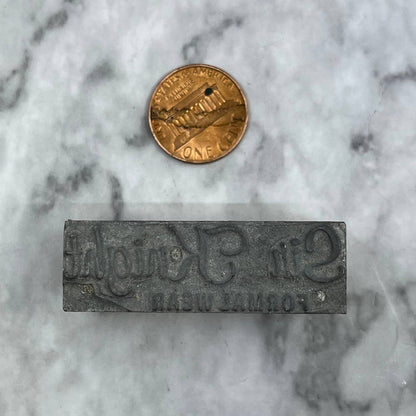 Vintage Printing Letterpress Printers Block Plate Sir Knight Formal Wear TJ510