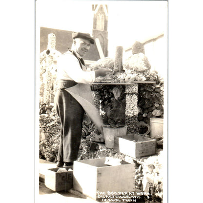 Builder at Work Dickeyville WI RPPC Original Postcard TJ9-P3