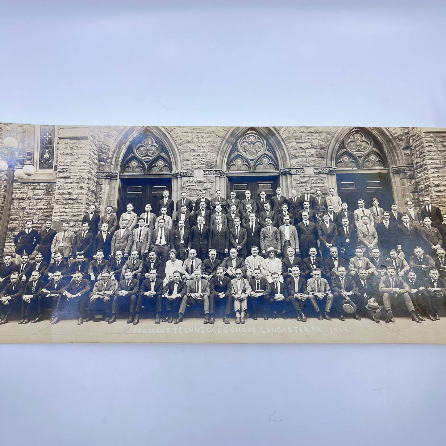 1924 Class Photo Bowman’s Technical School Lancaster PA 8 x 19” TE2