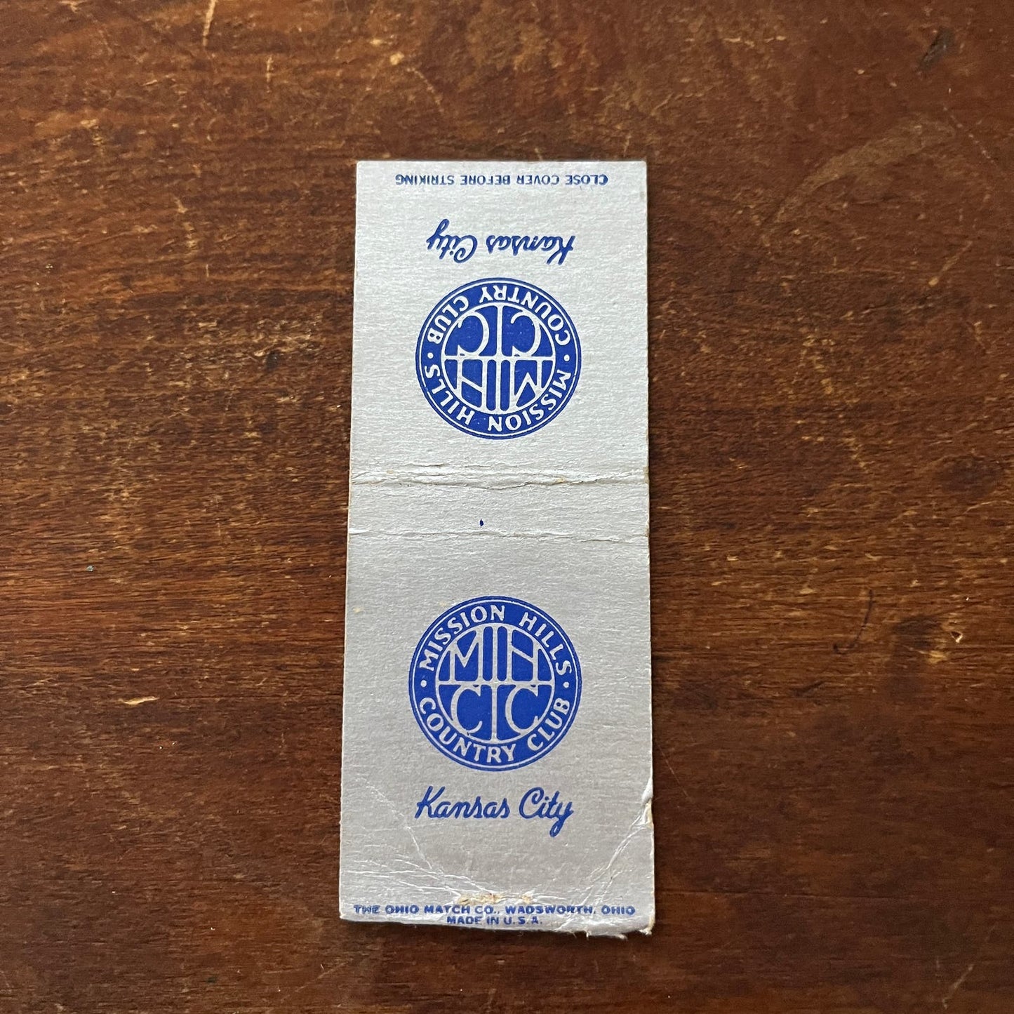 Mission Hills Country Club Kansas City MO Advertising Matchbook Cover SB3-M6