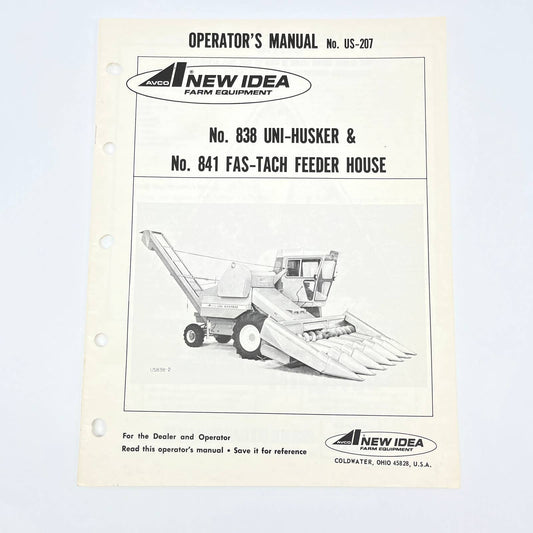 Original New Idea Manual 838 Uni-Husker 841 Fas-Tach Feeder House US838-2 TB9