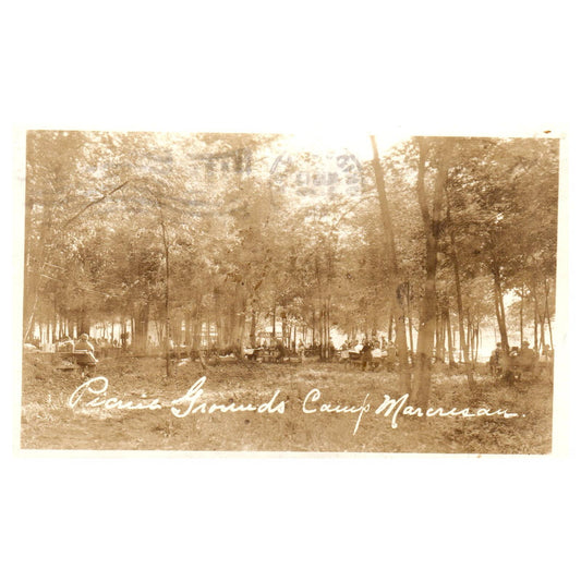 Camp Marcresan Picnic Area Union City PA 1926 - Original Postcard RPPC TJ8-4