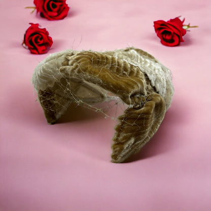 Vintage Brown Suede Leaf Casque 1950’s Juliet Halfhat Ladies Hat HB1