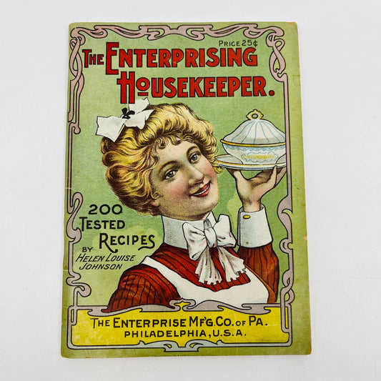 1902 The Enterprising Housekeeper Cookbook 200 Tested Recipes Helen Johnson TD6