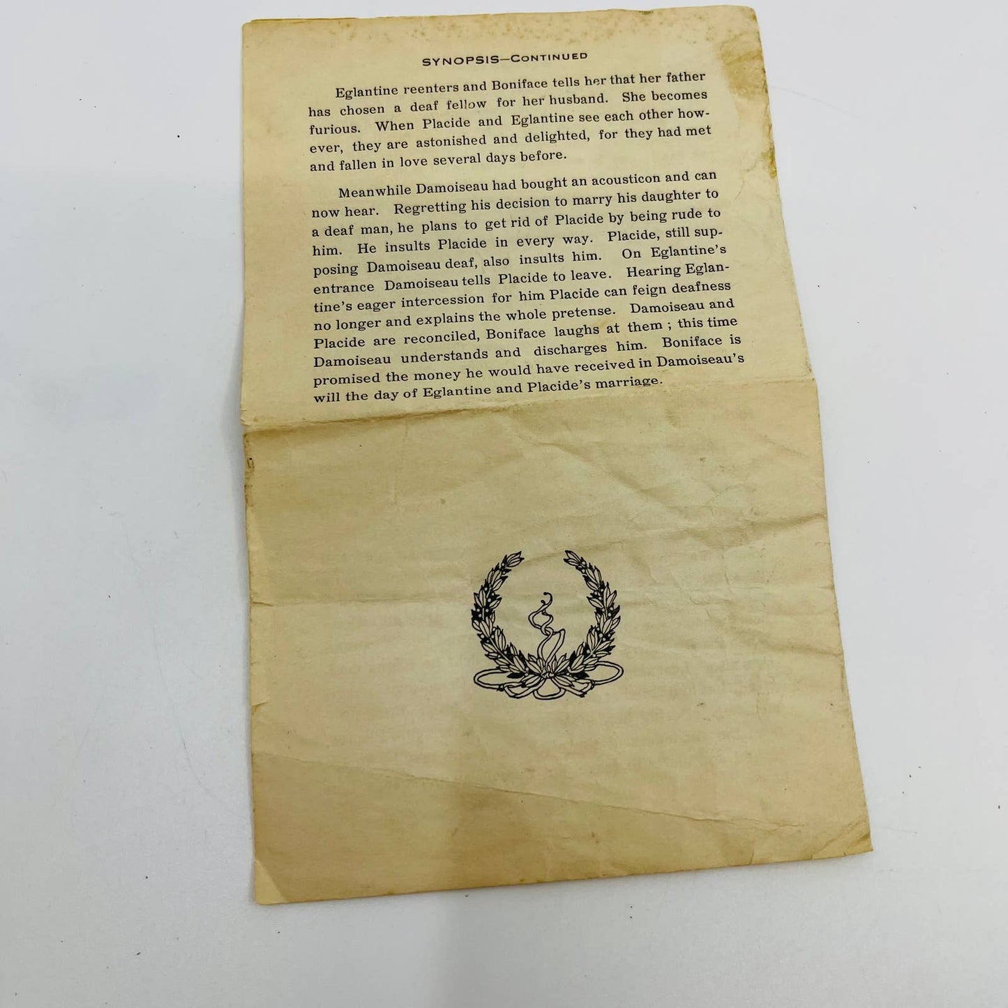 1919 WWI Passaic HS Benefit Program Les Deux Swords French War Orphans D6