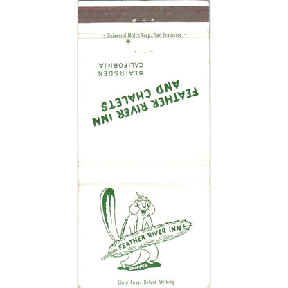 Feather River Inn Chipper Blairsden CA Advertising Matchbook Cover MM10-3