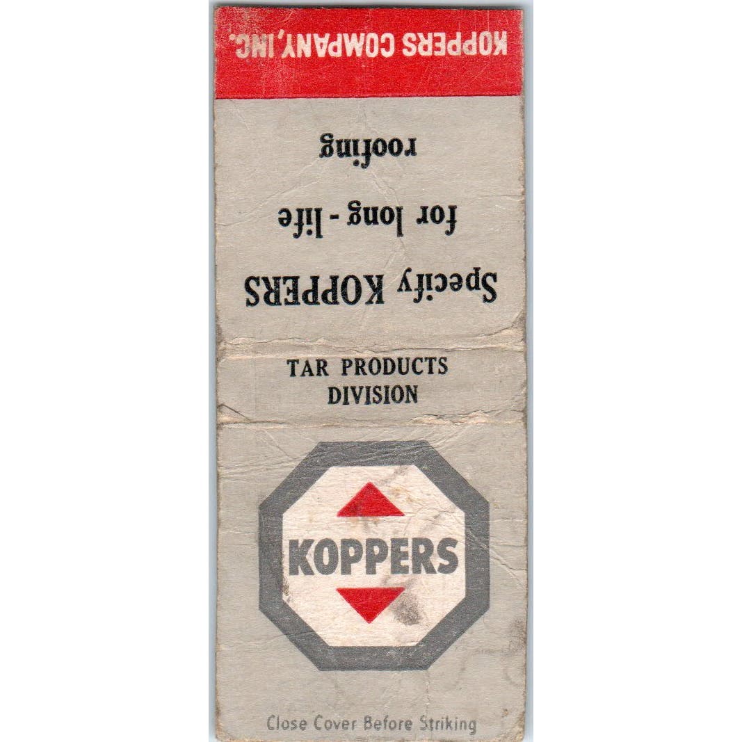 Koppers Roofing Company Pittsburgh PA Advertising Matchbook Cover SA9-M2