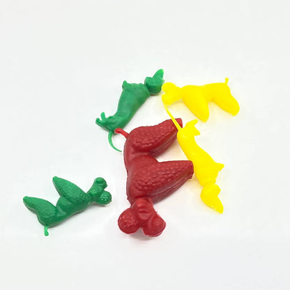 1960s Easter Egg With Celluloid Animals Inside Set of 3 Italy TG1