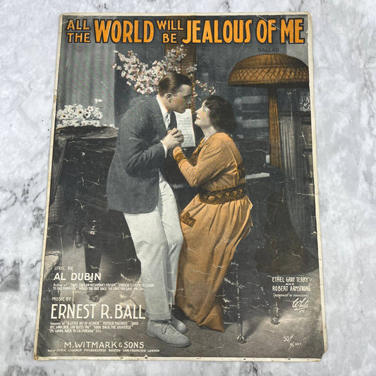 Antique Sheet Music "All Will Be Jealous of Me" Al Dubin Ernest R. Ball 1917 TH1