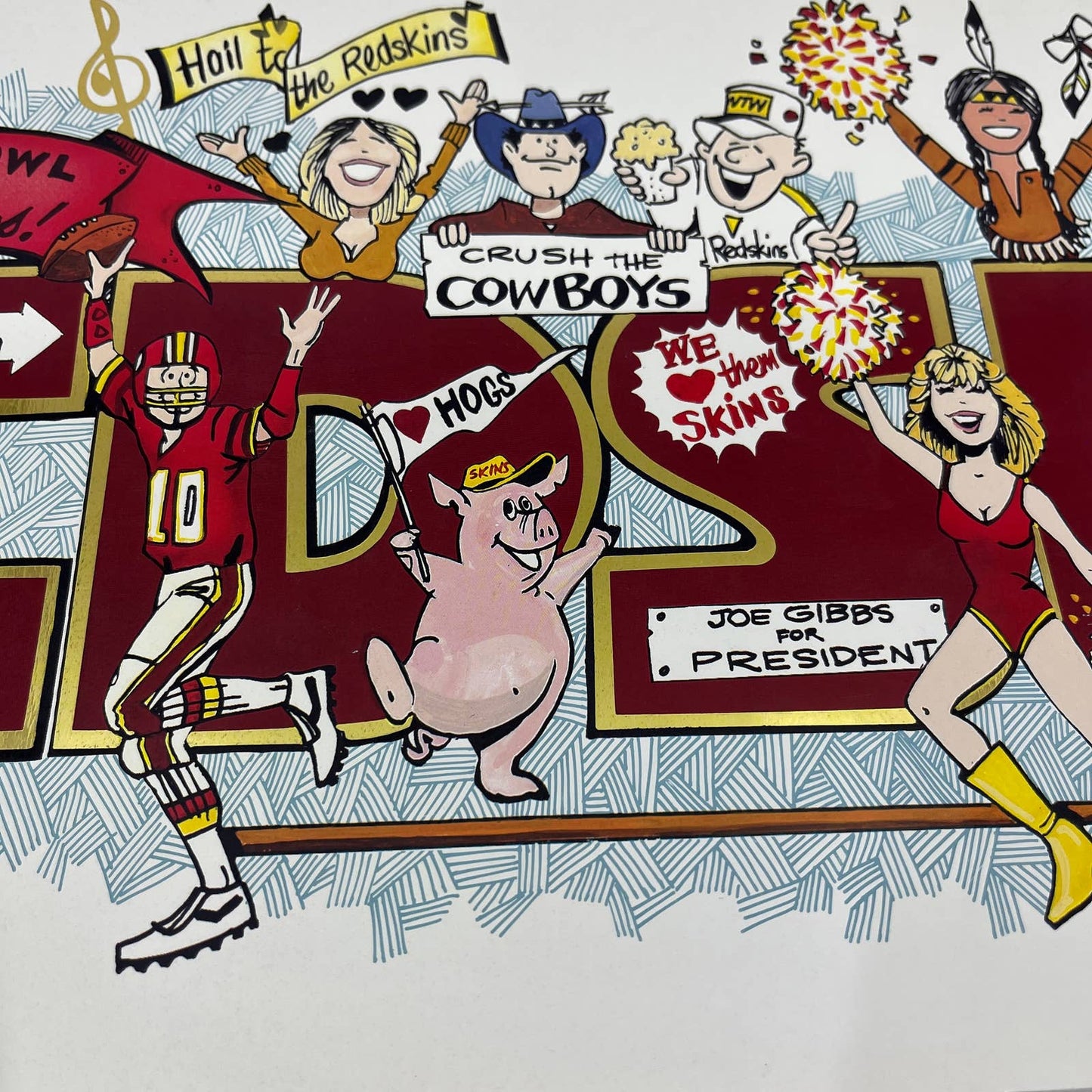 1987 JRaymond Washington Redskins Super Bowl Poster ~9.5x27" RU1