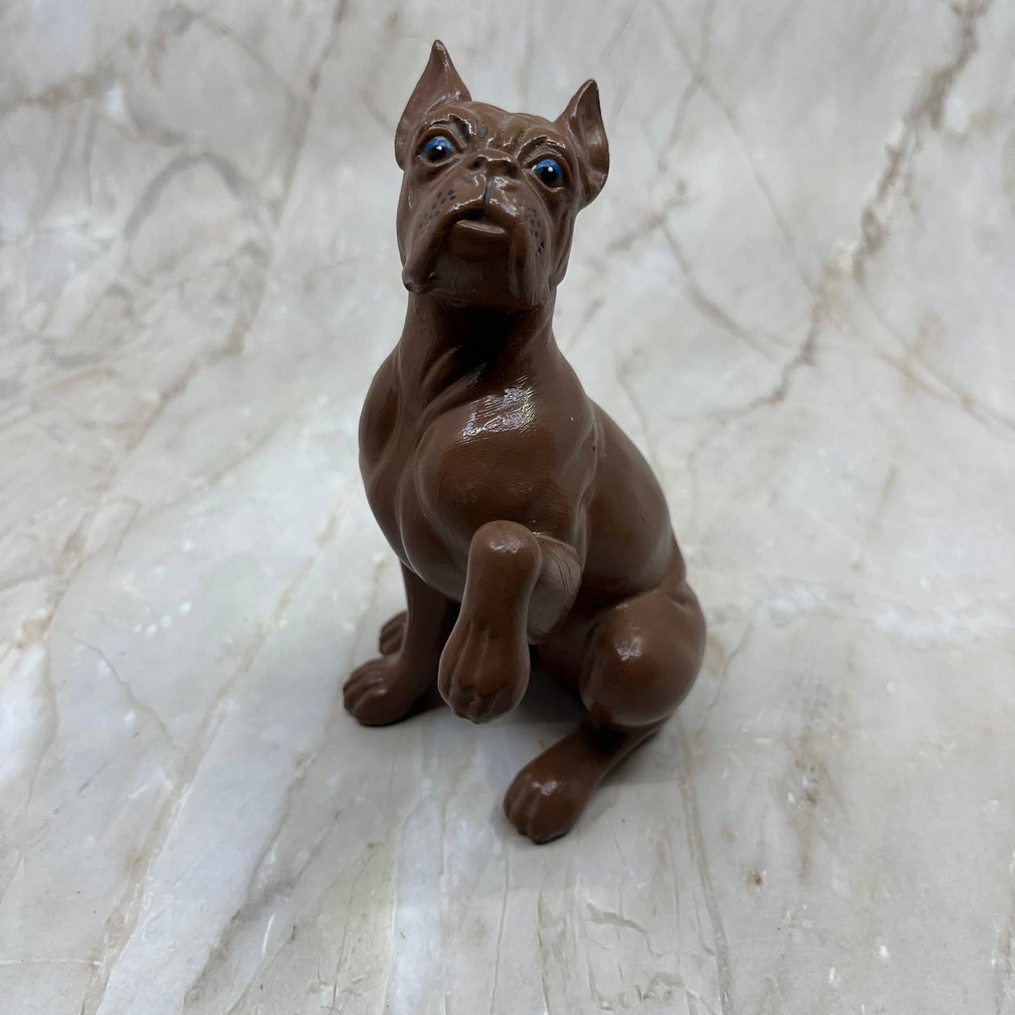 MCM Ceramic Dog Boxer Figurine Atlantic Mold Co 6” Paw Up Hand Painted Brown TI7