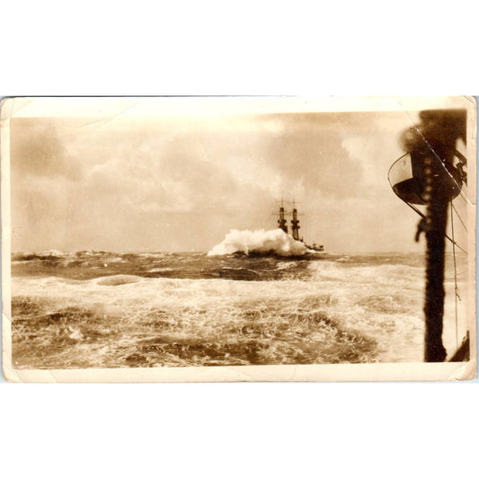 Vintage 3x5 Photo of Navy Battleship At Sea EA3