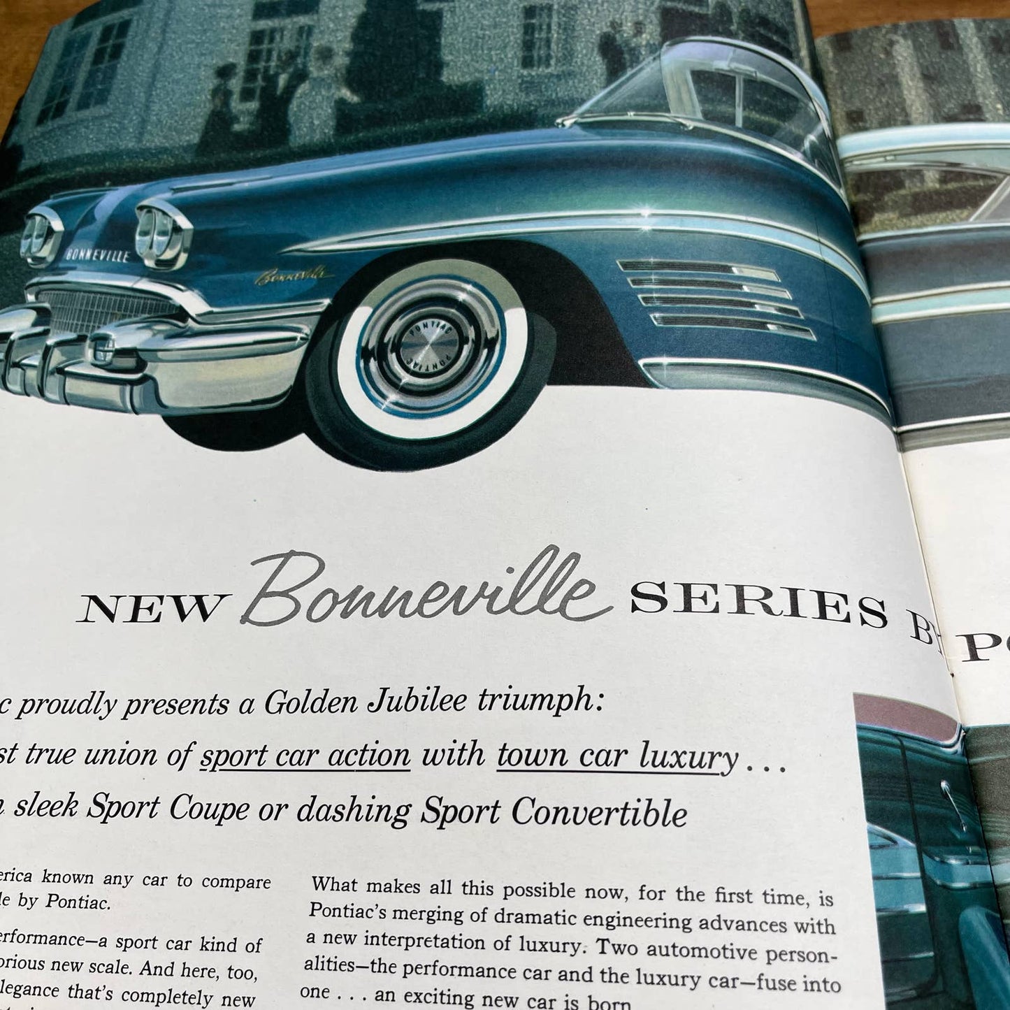 1958 Pontiac Full Color Deluxe Sales Brochure Bonneville Chieftain Super Star B4