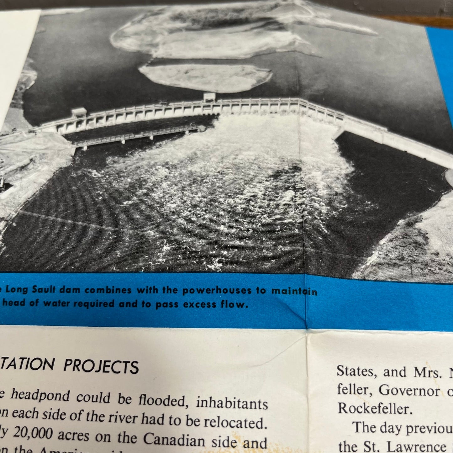1950s St. Lawrence Generating Station Fold Out 16x20 Map Robert Moses NY L2-1