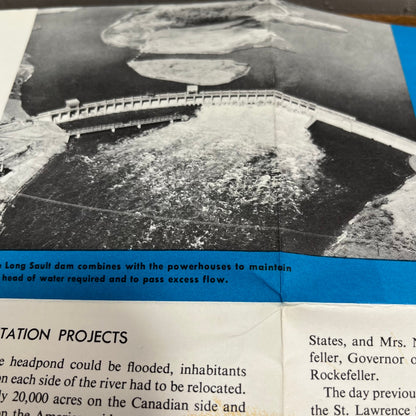 1950s St. Lawrence Generating Station Fold Out 16x20 Map Robert Moses NY L2-1