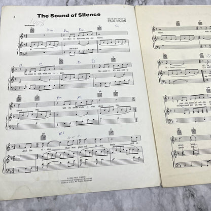 The Sound of Silence Paul Simon 1964 Sheet Music TK2-SM2