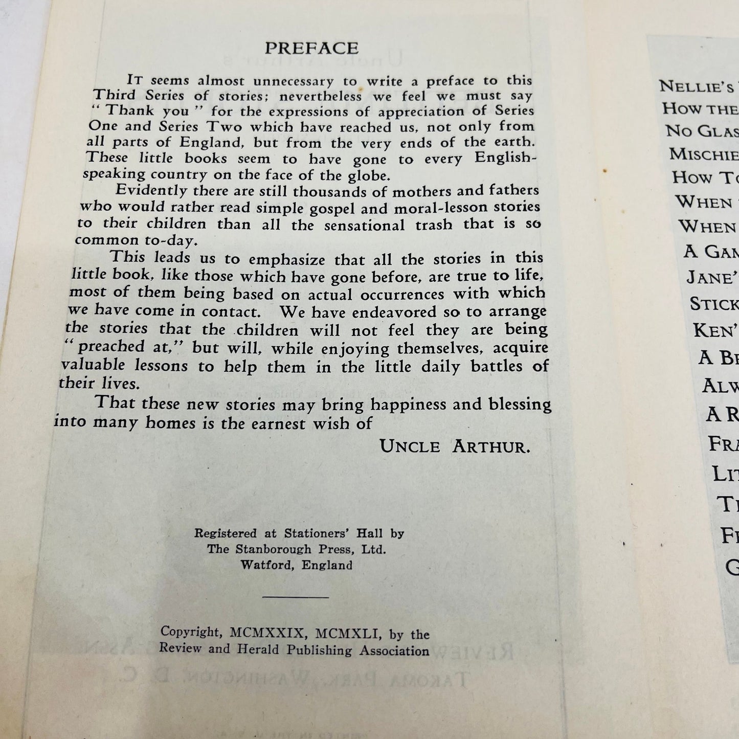 Vintage 1941 Uncle Arthur's BEDTIME STORIES Third Series Paperback Book H4-5