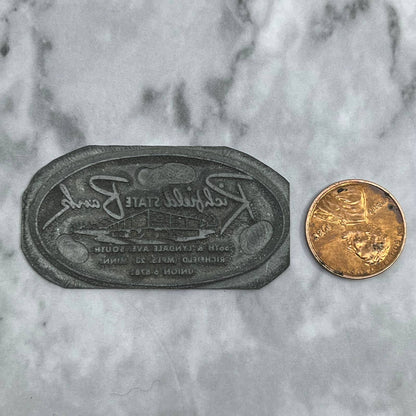 Vintage Letterpress Printers Block Plate Richfield State Bank Minneapolis SE828