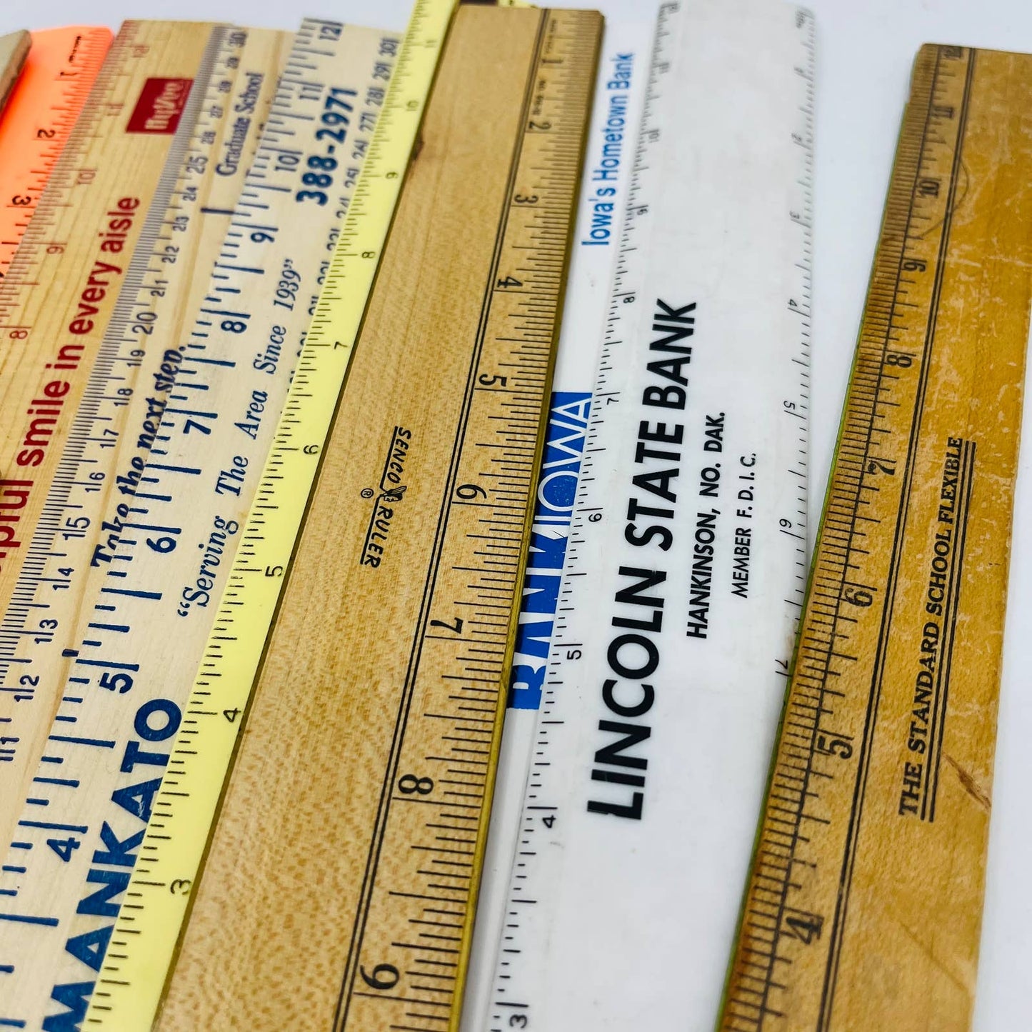 VTG Lot of 10 Advertising Rulers Minnesota Iowa Illinois TC4