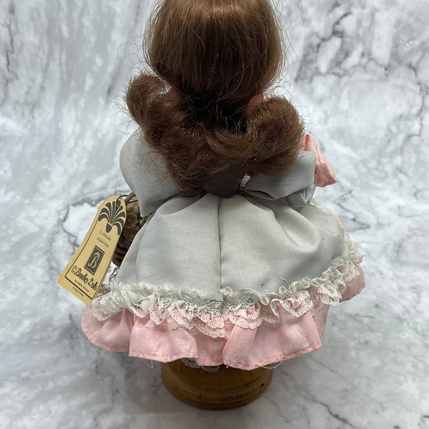 Vintage Bradley Doll "Miss August" Blue And Pink Dress, Bloomers With Tag TA2