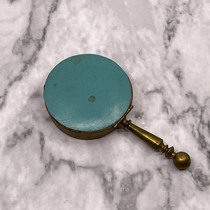 Vintage Brass Tone Silent Butler Ashtray Crumb Catcher Hinged Lid 3 X 1.5” SA2