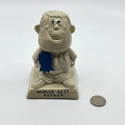 Vintage 1970 Russ Wallace R&W Berries Figurine WORLD'S BEST FATHER 5” Statue TE2