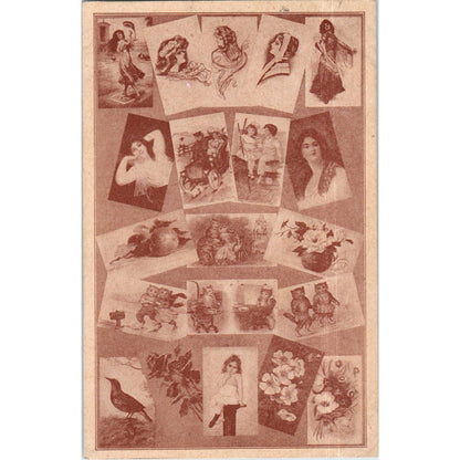 Postcard Collage (Visual art) Bellefontaine OH 1909 Original Postcard TK1-P12