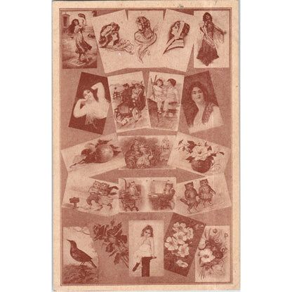 Postcard Collage (Visual art) Bellefontaine OH 1909 Original Postcard P2-7