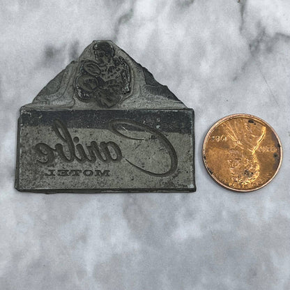 Vintage Printing Letterpress Printers Block Plate Caribe Motel SE828