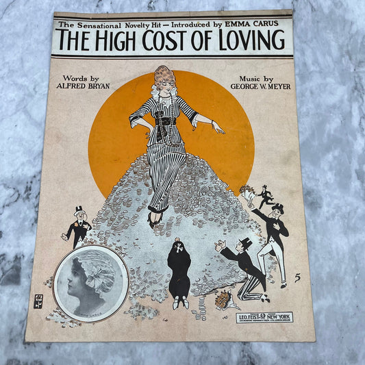 1914 Sheet Music-The High Cost of Loving- George W. Meyer Emma Carus V39-4