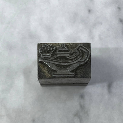 Vintage Printing Letterpress Printers Block Plate Genie Oil Lamp SE831