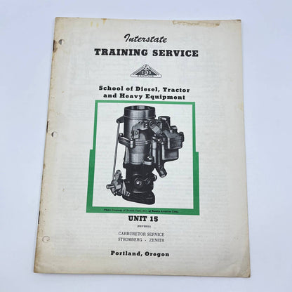 1951 Interstate Training Service Manual Unit 15 Carburetor Service TF8