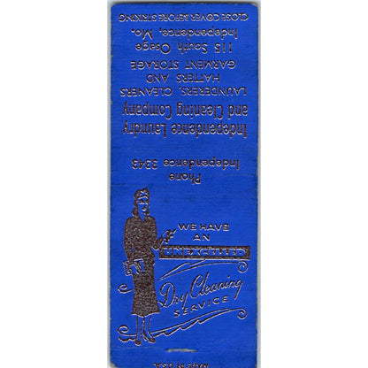 Independence Laundry and Dry Cleaning MO Advertising Matchbook Cover SA9-M3