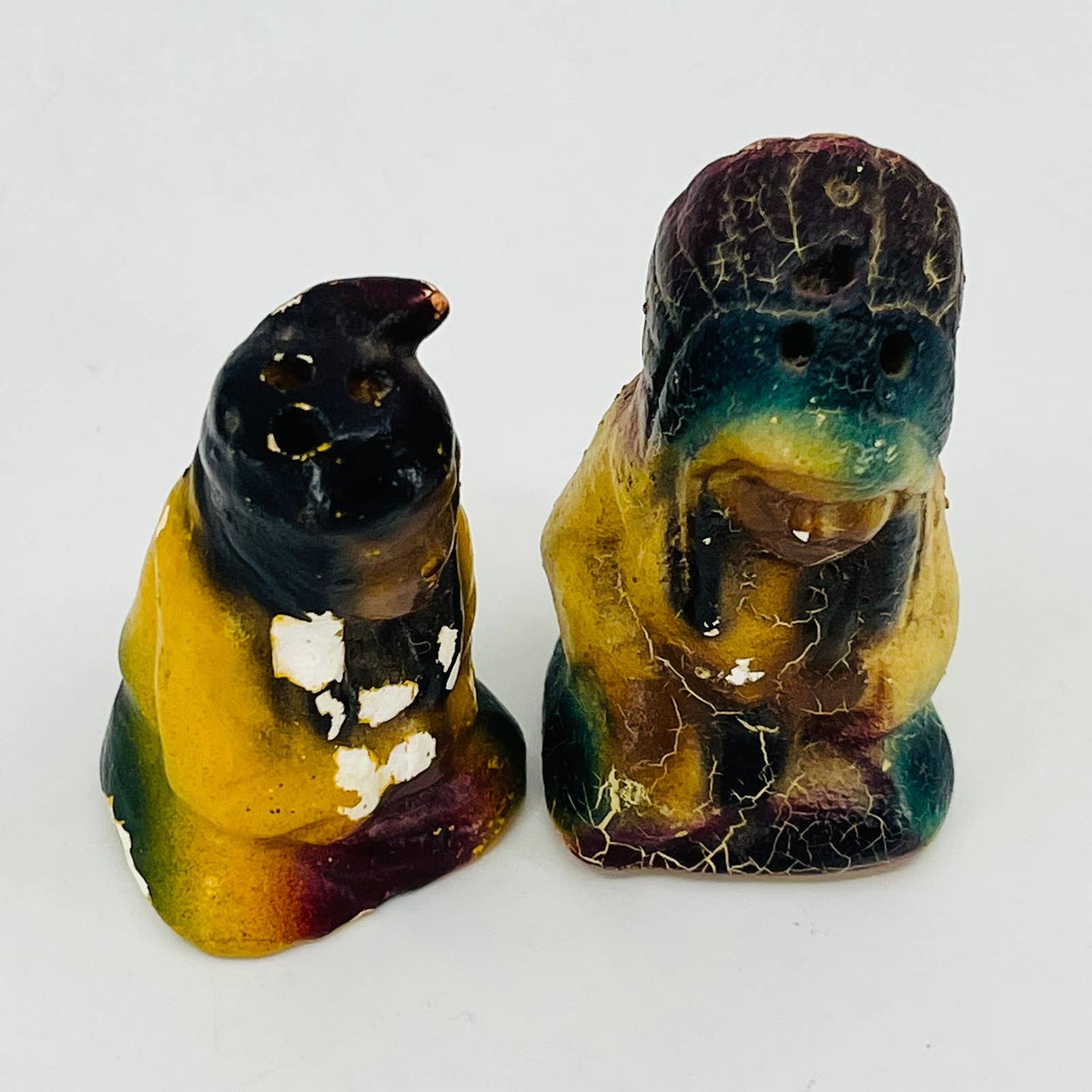 Vintage 1947 Indian Native American Chief Man and Woman Salt and Pepper Utah TB5