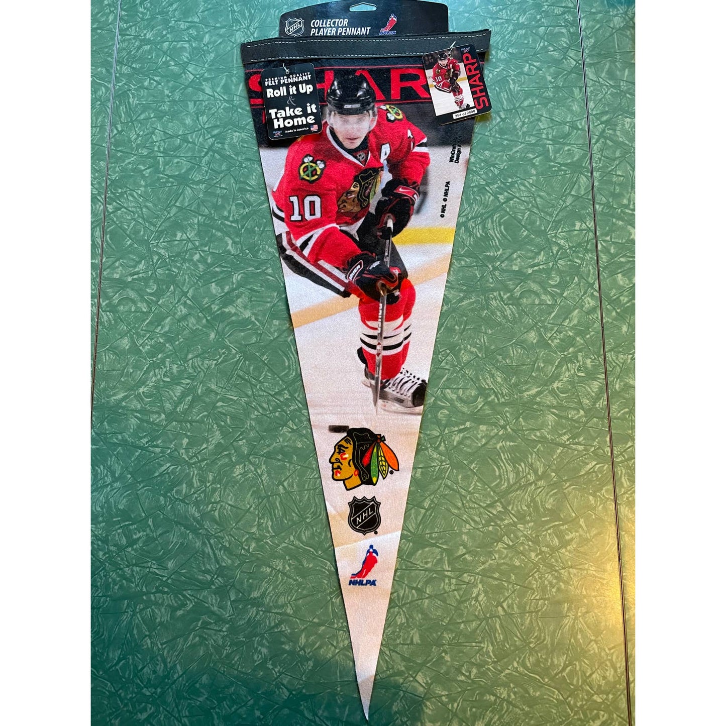 Vintage NHL NHLPA Hockey Chicago Blackhawks Patrick Sharp Felt Pennant Souvenir
