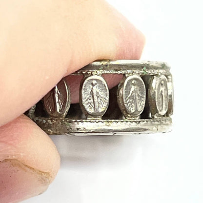 Antique Vintage Miraculous Medallion RING O Mary Conceived Without Sin SD6