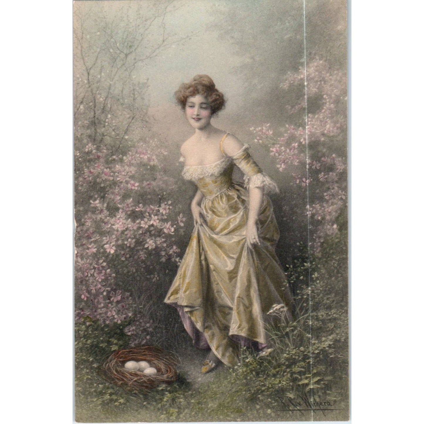 Victorian Lady M.M. Vienne M. Munk Original Postcard TK1-P18