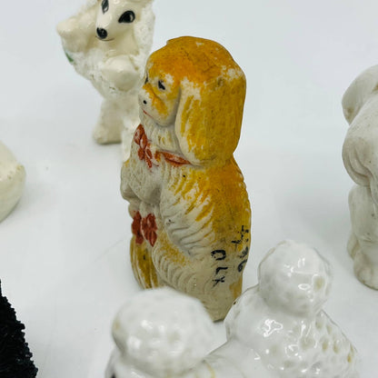 HUGE Lot of 11 Mini Dog Figurines Porcelain Ceramic 1 - 3” TC5