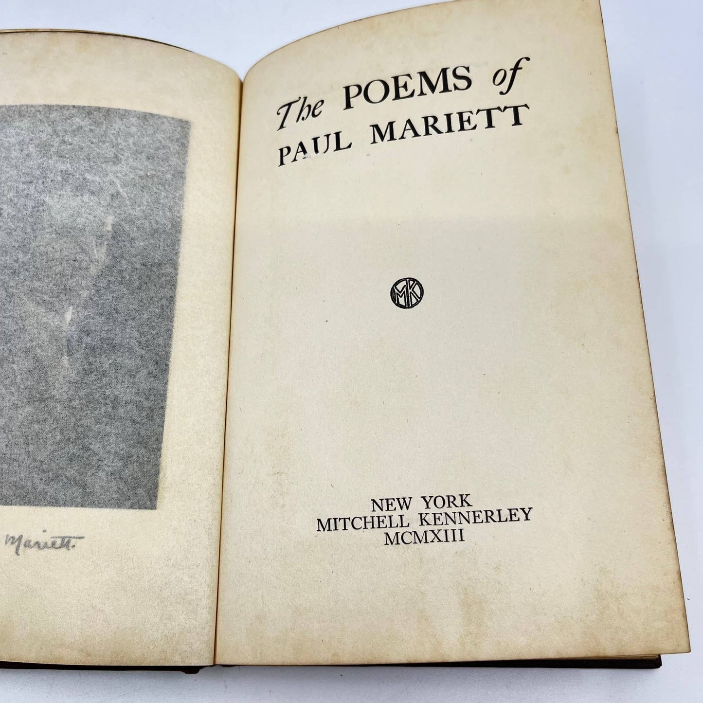 1913 The Poems of Paul Mariett Hardcover TF2