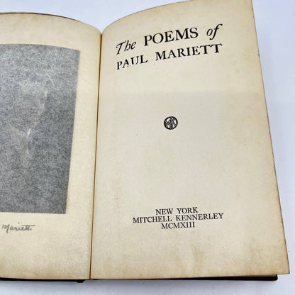 1913 The Poems of Paul Mariett Hardcover TF2