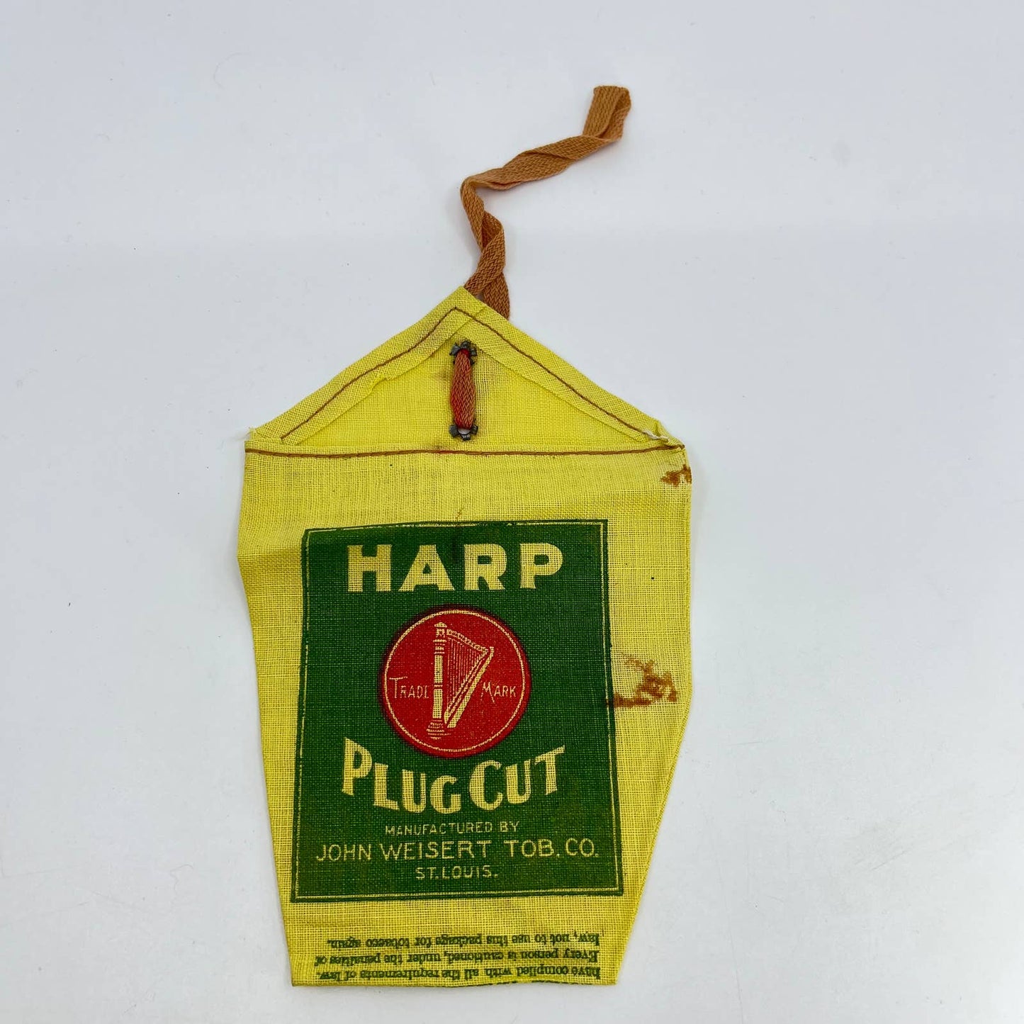 Vintage Harp Plug Cut Tobacco Pouch Joe Weistert St. Louis SD4